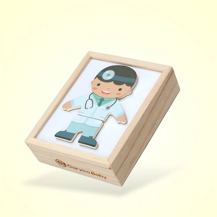 Little Bear Changing Clothes Smart 3D Puzzle Building Blocks Early Education Wooden Toy factory